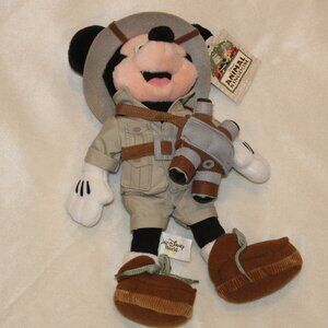 Disney Safari Mickey Plush with Binoculars Accent Disneys Animal Kingdom NWT